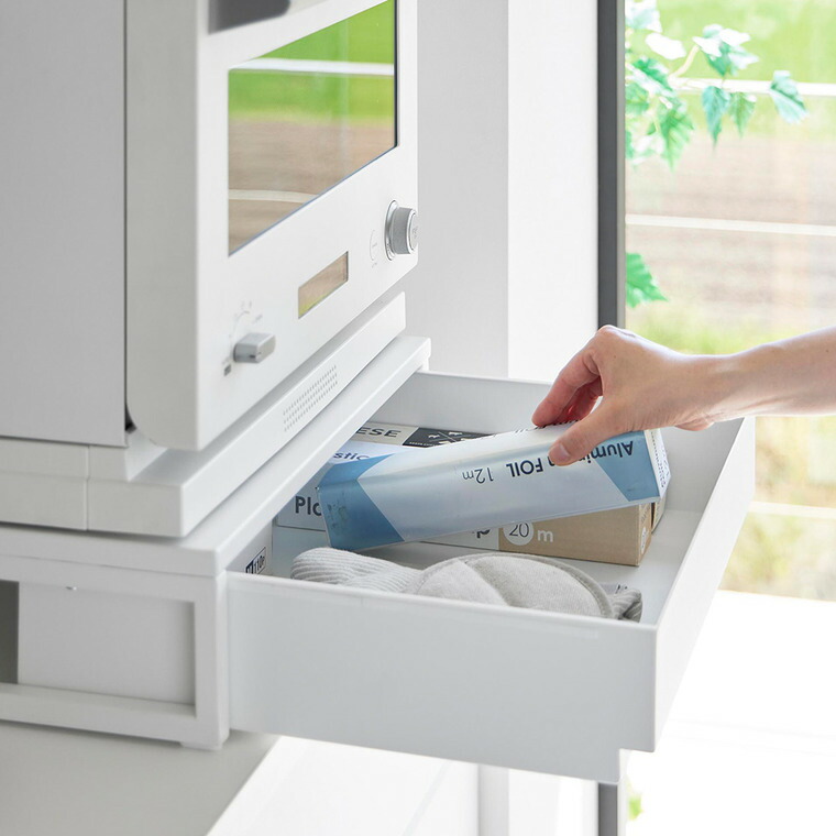 tower 引き出し付きキッチン家電下ラック タワー 2段 山崎実業 10654 10655 / ホワイト