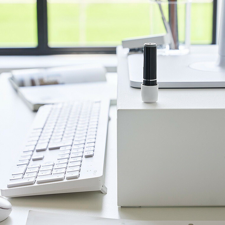 tower マグネット印鑑&リップホルダー タワー 2個組 山崎実業 10731 10732 / ホワイト