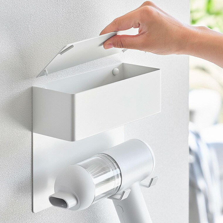 tower 壁付けミニ掃除機ホルダー タワー 山崎実業 10787 10788 / ホワイト