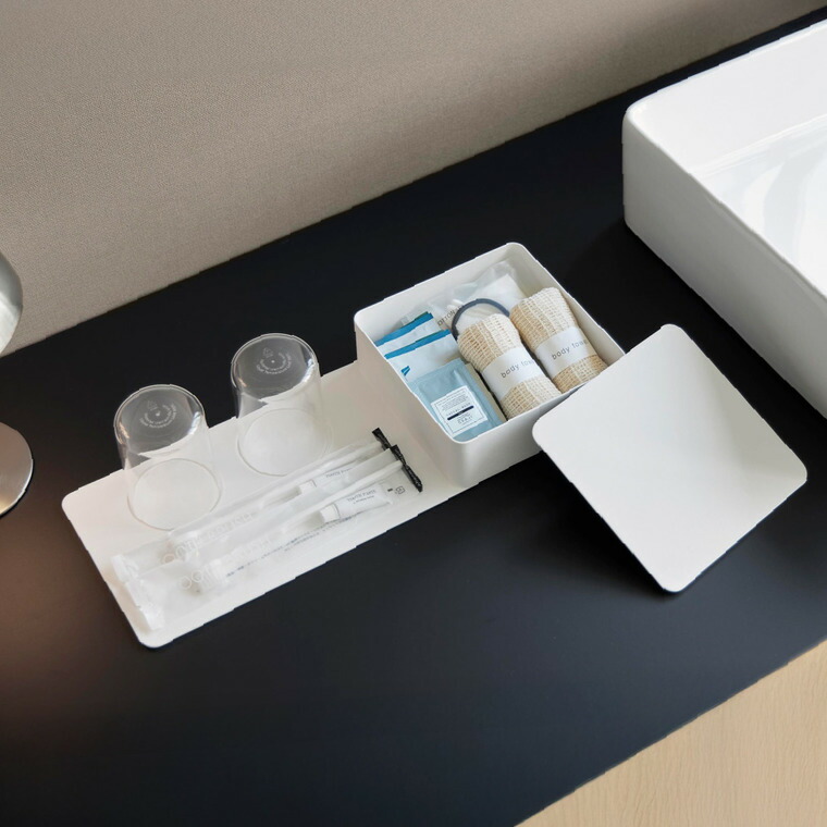 tower 収納ボックス付きトレー タワー 山崎実業 10795 10796 / ホワイト