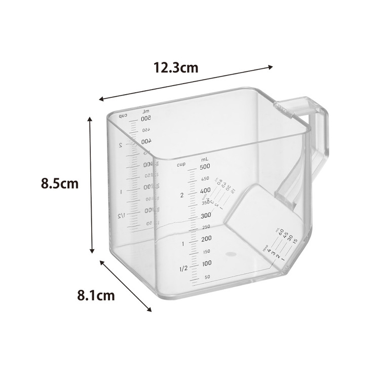 大さじも量れる計量カップ タワー 500mL 山崎実業 tower 11278 11279 ホワイト ブラック / ホワイト