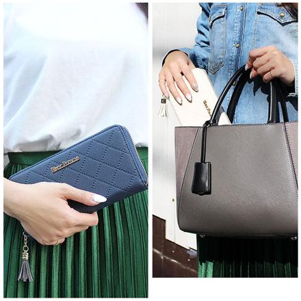 Blanc Pomme ロゴプレート長財布 ブラック