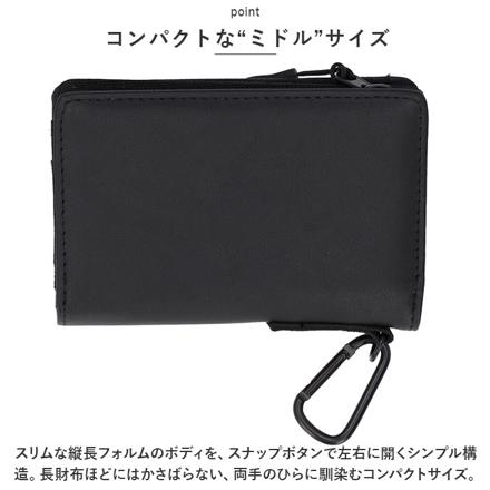 L.R.M 止水ファスナー合皮ミドル財布 TAブラック