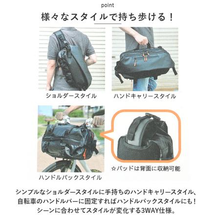 DEVICE 多機能 口折れ メガボディバッグ ボディバッグ ブラック