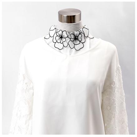 お花形付け襟 hanacollar B（ホワイト）