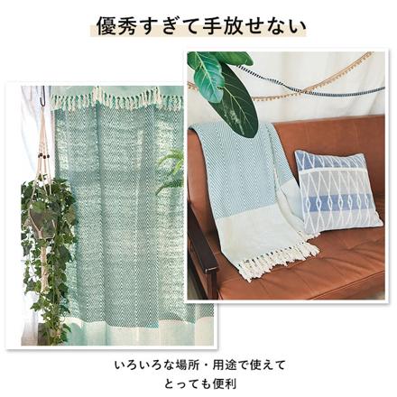 コットンスロー マルチクロス フラワーオリーブ