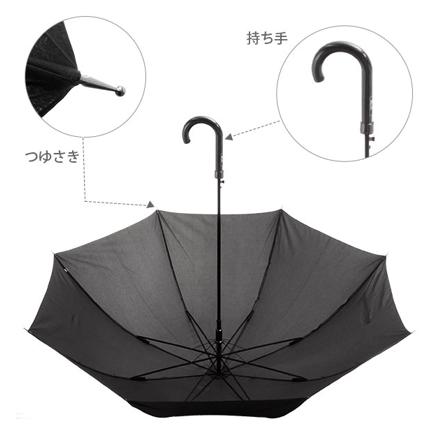 ワンタッチ ジャンプ式 耐風 傘 70cm ネイビー