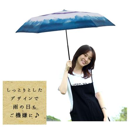 河馬印本舗 晴雨兼用折りたたみ日傘 50cm ポピー/京緋色