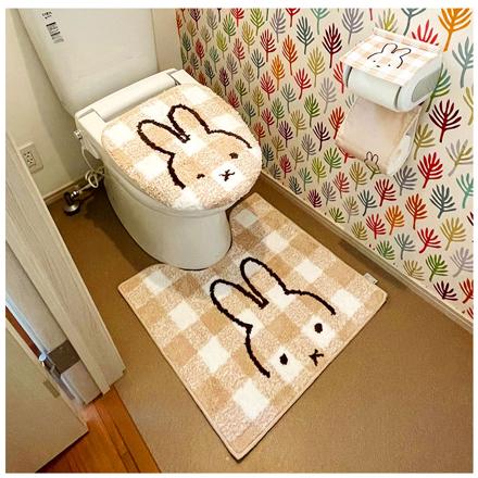 キャラクター 兼用フタカバー ミッフィー.チェックライン/GY