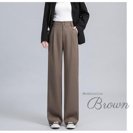ハイウェスト ストレートパンツ kpants183 XSサイズ グレー