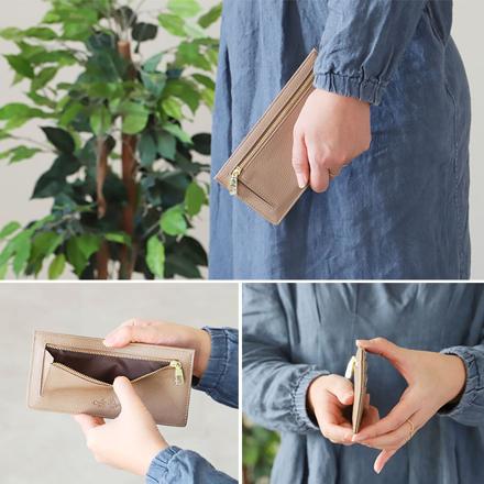 LIZ DAYS スキミング防止薄型長財布 SAPI.サーモンピンク