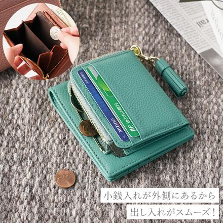 LIZ DAYS タッセル付き二つ折り財布 CA.キャメル
