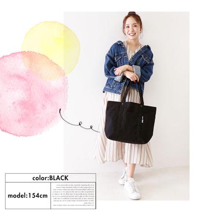 moz 帆布 トートバッグ Lサイズ ネイビーブルー