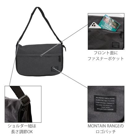 Mountain Range マウンテンレンジ MSG-03 ショルダーバッグL ショルダーバッグL ブラック