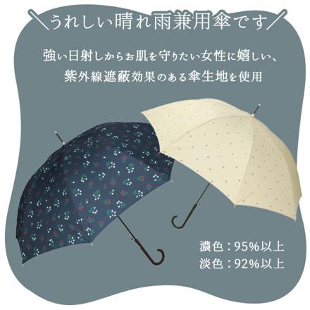 amusant sous la pluie 60cm スリム 耐風長傘 8mm 17760.スタンプハート ネイビー