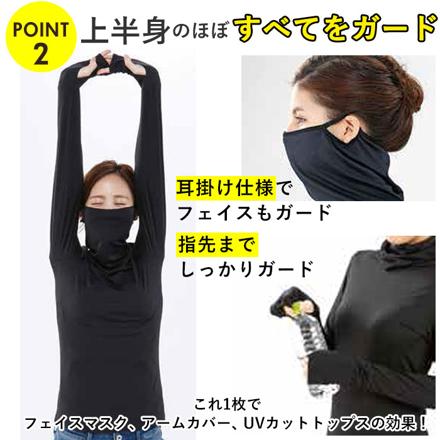 ストレッチUVロング Tシャツ サラリ M-Lサイズ グレー