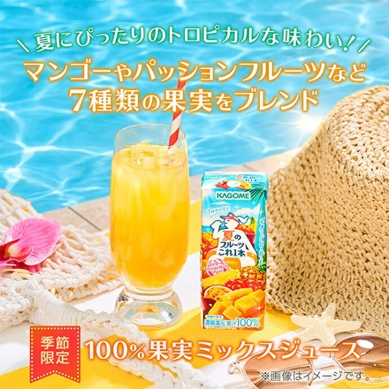 カゴメ 夏のフルーツこれ一本 マンゴー&パッションフルーツブレンド 200ml紙パック×24本入|果実 フルーツ ミックスジュース ジュース