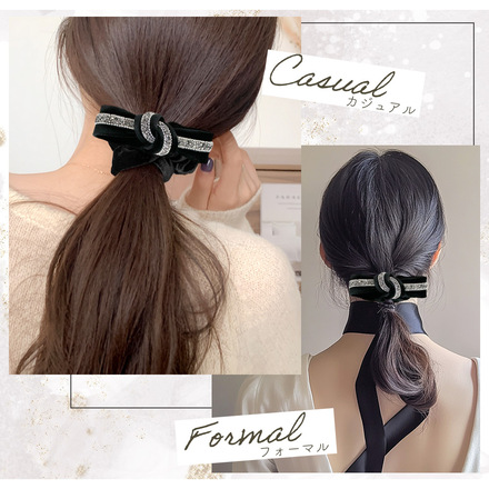 MILASIC ラインストーン シュシュ TN-VRRS-BK