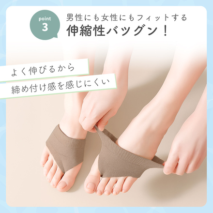 MILASIC サンダル ソックス 2足セット ＋ホワイト 1足 E-五本指ピンク×ベージュ TN-SDSK-E