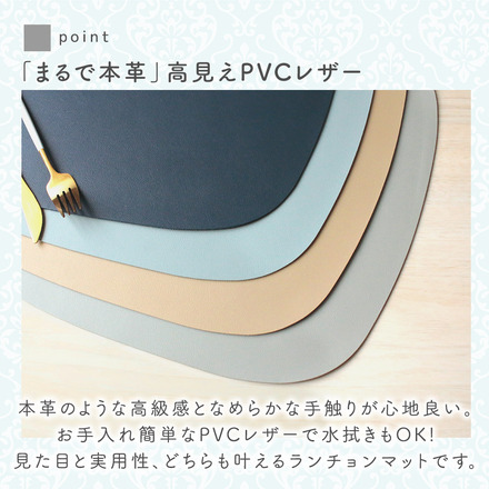 MILASIC トライアングル ランチョンマット 2枚セット ＋コースター 2枚 おまけ付き スカイブルー TN-TRLM-SB