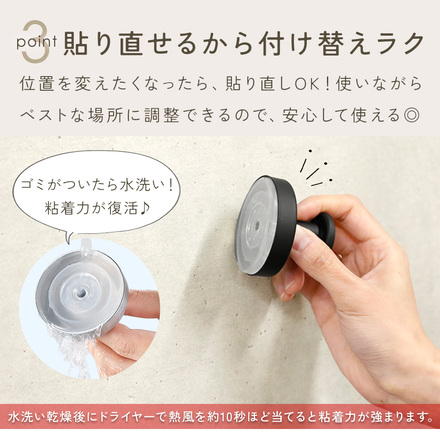 MILASIC 吸盤フック 同色 2個セット ホワイト TN-SCRHK-WH