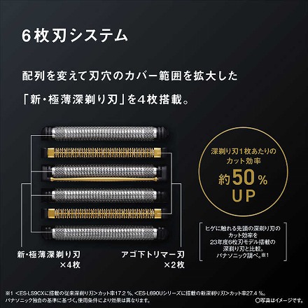 パナソニック メンズシェーバー ラムダッシュPRO 6枚刃 ES-L650D K クラフトブラック