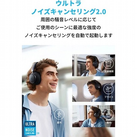 Anker アンカー ワイヤレスヘッドホン Soundcore Space Q45 ホワイト Bluetooth 5.3 ノイズキャンセリング ハイレゾ再生 LDAC 最大65時間再生 マルチポイント対応 A3040021 WH