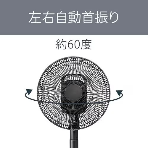 リビング扇風機 DCモーター搭載 風量9段階調節 ブラック コイズミ KLF-30263/K