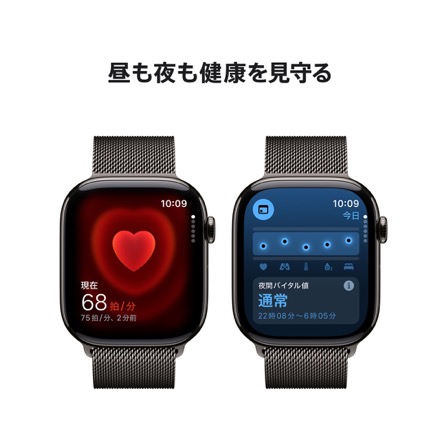 Apple Watch Series 10（GPS + Cellularモデル）- 46mmスレートチタニウムケースとスレートミラネーゼループ - S/M with AppleCare+