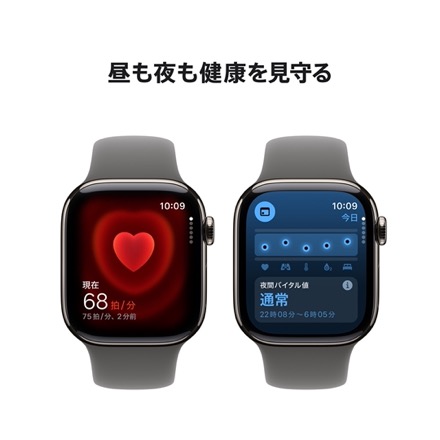 Apple Watch Series 10（GPS + Cellularモデル）- 42mmナチュラルチタニウムケースとストーングレイスポーツバンド - S/M with AppleCare+