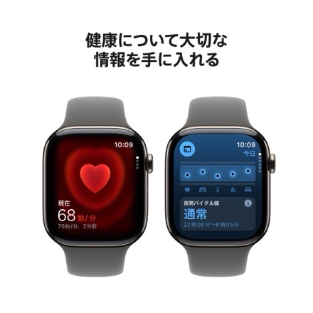 Apple Watch Series 11（GPS + Cellularモデル）- 42mmナチュラルチタニウムケースとストーングレイスポーツバンド - M/L
