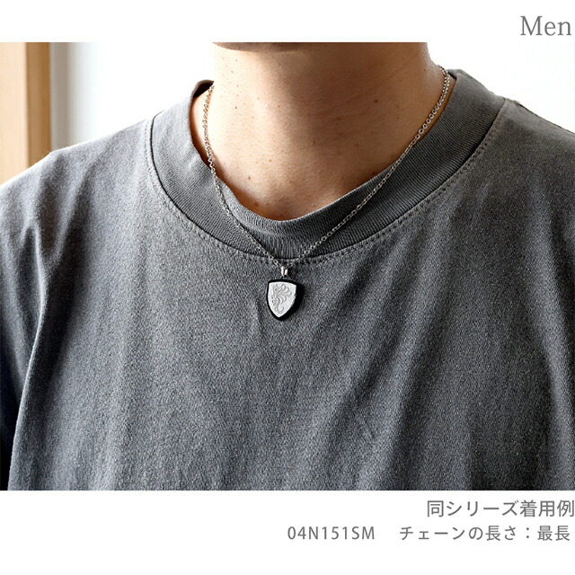 ライオンハート ネックレス メンズ ブランド LION HEART 動物 04N151SM シルバー ブラック アクセサリー