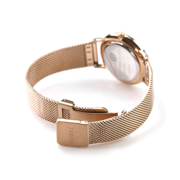 アデクス ADEXE レディース 腕時計 2043A-06-JP20SEP プチ 33mm 時計 ダークブルー ローズゴールド ブランド おしゃれ 防水 かわいい プレゼント 女性 実用的