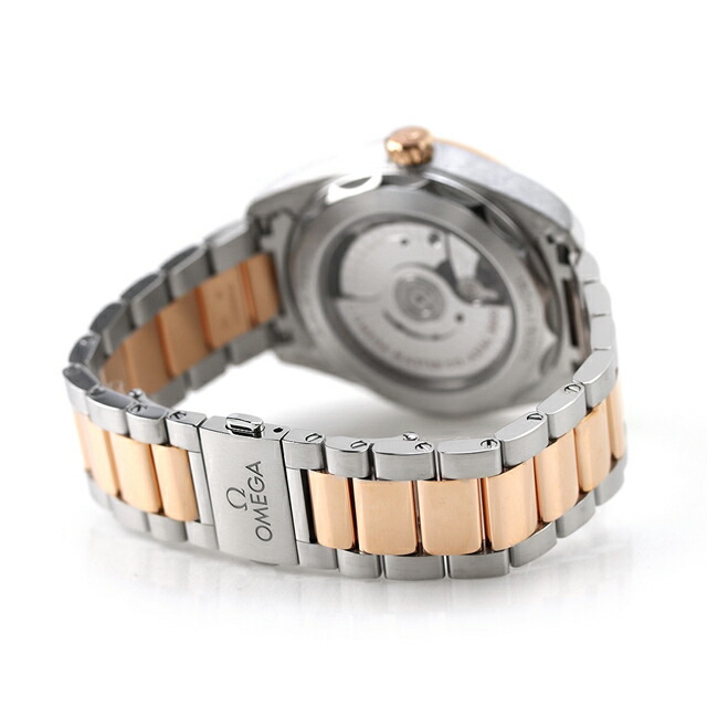 オメガ シーマスター アクアテラ 150M 38mm 自動巻き 腕時計 レディース ダイヤモンド OMEGA 220.20.38.20.55.001 アナログ ホワイトシェル シルバー ゴールド 白 スイス製 高級 ブランド おしゃれ 防水 プレゼント 女性 実用的