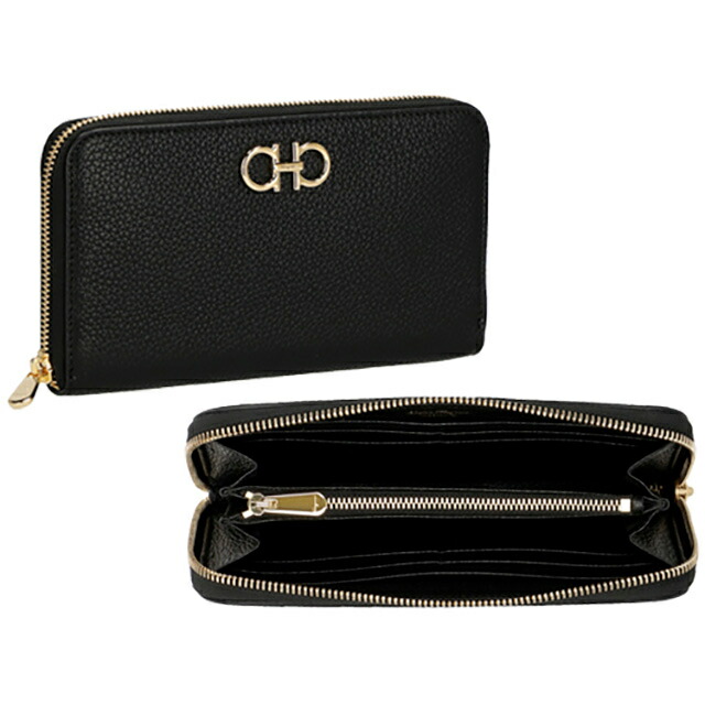 フェラガモ 長財布 レディース Ferragamo 220405CALF NER 758 661 ブラック ウォレット ブランド 高級 おしゃれ プレゼント 実用的