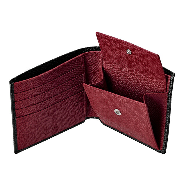 ブルガリ 二つ折り財布 二折財布 メンズ ブランド BVLGARI 288273 BLK ブラック/レッド