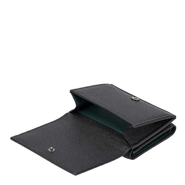 ブルガリ 三つ折り財布 三折財布 レディース ブランド BVLGARI 291681 BLK ブラック/グリーン