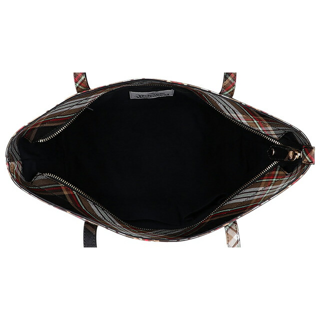 ヴィヴィアン ウエストウッド トートバッグ レディース ブランド Vivienne Westwood ダービー ロゴ 4205007DW D101 TARTAN BROWN BLACK バッグ ビビアン 軽量 手提げ 高級 おしゃれ プレゼント 女性 実用的 かわいい