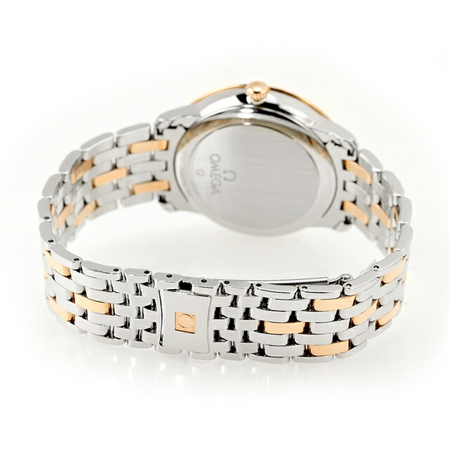 オメガ デビル プレステージ 37mm 自動巻き K18 腕時計 メンズ ダイヤモンド OMEGA 424.25.37.20.52.001 アナログ シルバー レッドゴールド スイス製 高級 ブランド おしゃれ 防水 プレゼント 男性 実用的