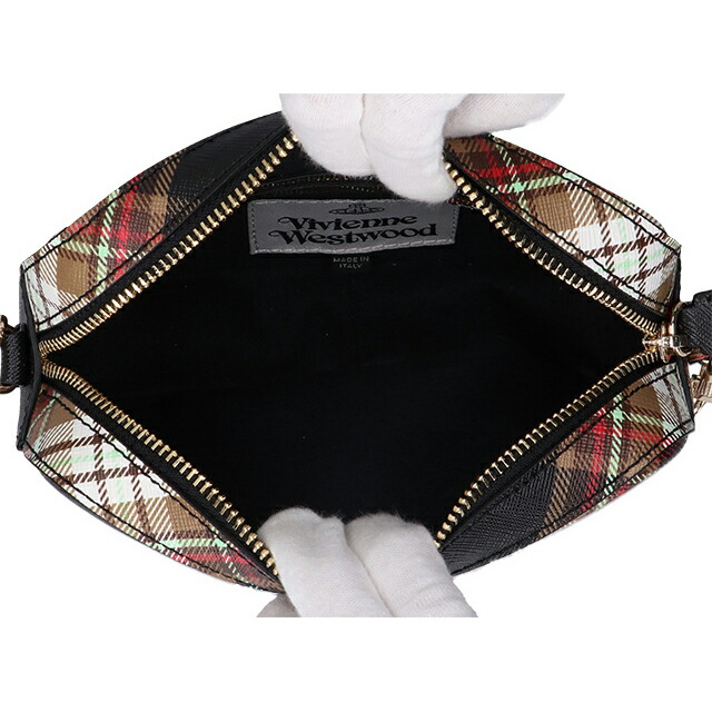ヴィヴィアン ウエストウッド ショルダーバッグ レディース ブランド Vivienne Westwood ダービー クロスボディ 4304006YU D101 TARTAN BROWN BLACK バッグ ビビアン 斜めがけ 高級 おしゃれ プレゼント 女性 実用的 かわいい