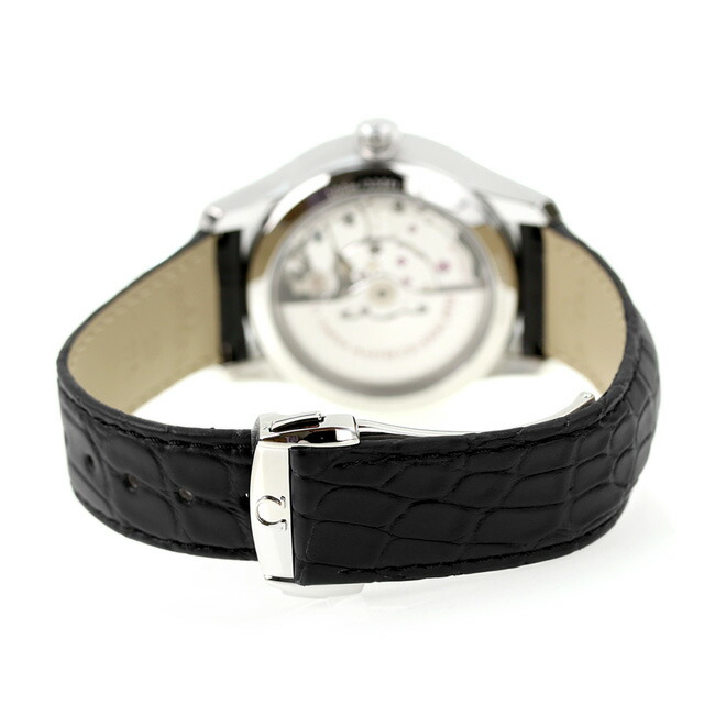 オメガ デビル アワービジョン 41mm 自動巻き 腕時計 メンズ 革ベルト OMEGA 433.13.41.22.02.001 アナログ シルバー ブラック 黒 スイス製 高級 ブランド おしゃれ 防水 プレゼント 男性 実用的