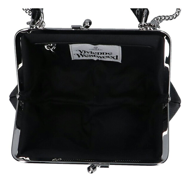 ヴィヴィアン ウエストウッド ハンドバッグ レディース ブランド Vivienne Westwood がま口 2WAY 4B010007W BLACK ビビアン 軽量 小さめ 手提げ 高級 おしゃれ プレゼント 女性 実用的 かわいい