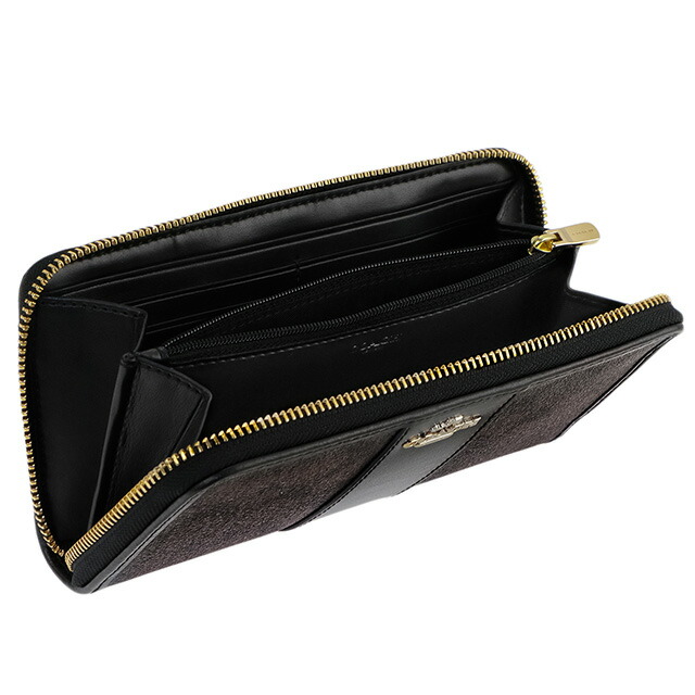 コーチ 長財布 レディース ブランド COACH シグネチャー 54630 IMAA8 ブラウン/ブラック ウォレット 高級 おしゃれ プレゼント 実用的