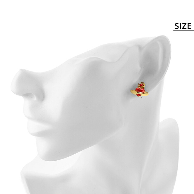 ヴィヴィアン ウエストウッド ピアス レディース ブランド Vivienne Westwood FABIANNA スタッド 両耳用 62010386 02R250 ゴールド レッド アクセサリー ビビアン ジュエリー ブランド 高級 おしゃれ プレゼント 女性 実用的 かわいい