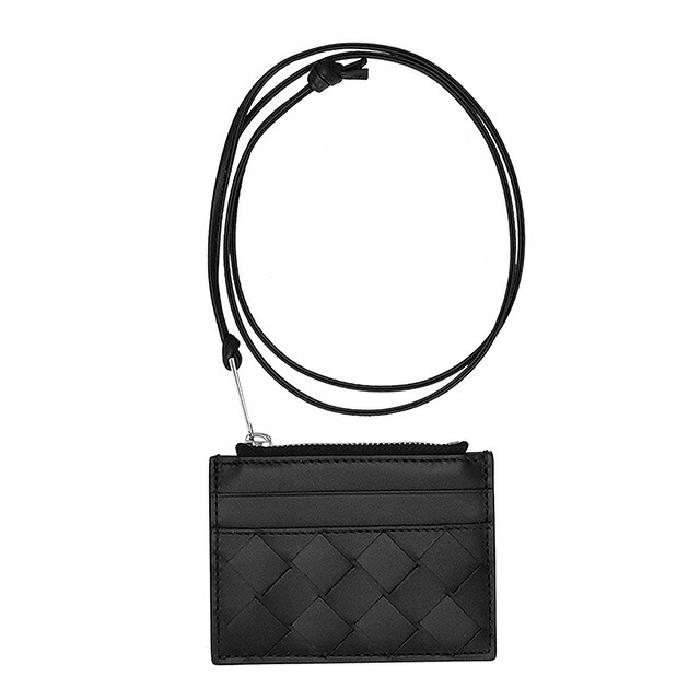 ボッテガ・ヴェネタ コインケース メンズ ブランド BOTTEGA VENETA イントレチャート レザー 620344-V3US3 ブラック 小銭入れ 小さい 高級 おしゃれ プレゼント 実用的