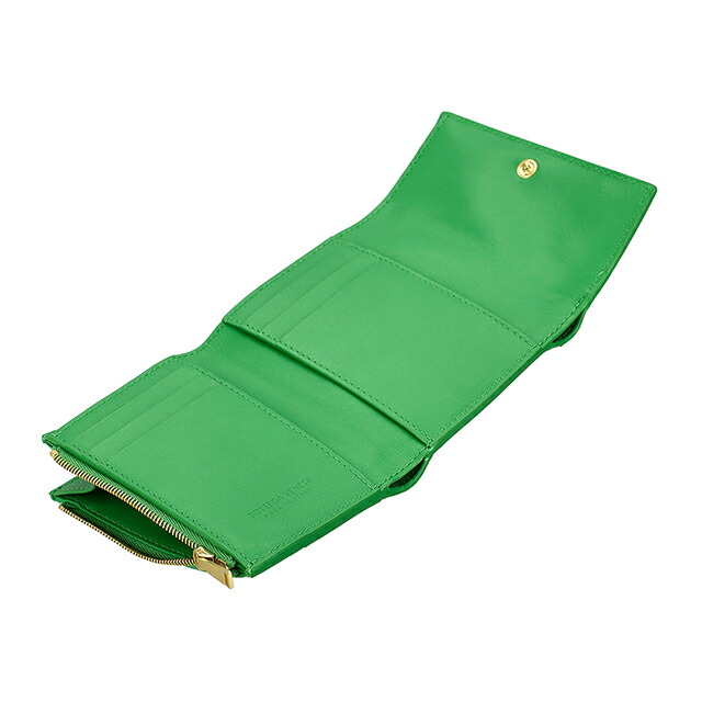 ボッテガ・ヴェネタ 三つ折り財布 三折財布 レディース ブランド BOTTEGA VENETA レザー Italy 651372-V3UO1 3722 グリーン