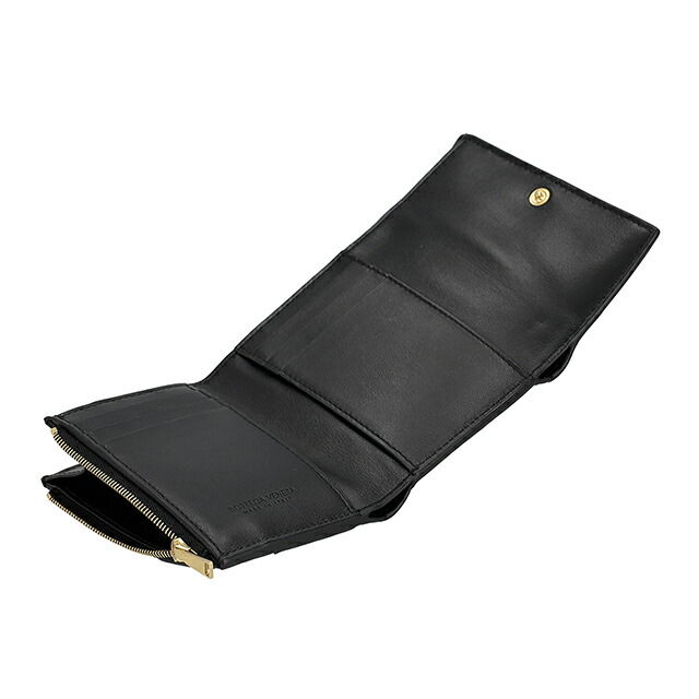 ボッテガ・ヴェネタ 三つ折り財布 三折財布 レディース ブランド BOTTEGA VENETA レザー Italy 651372-V3UO1 8425 ブラック