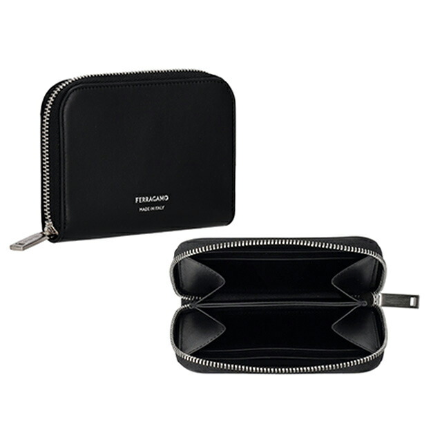 フェラガモ カードケース メンズ Ferragamo 661336CALF NER 770 114 ブラック 定期入れ ブランド 高級 おしゃれ プレゼント 実用的