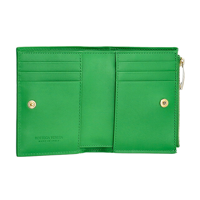 ボッテガ・ヴェネタ 二つ折り財布 二折財布 レディース ブランド BOTTEGA VENETA Italy 742698-V3UO3 3722 グリーン