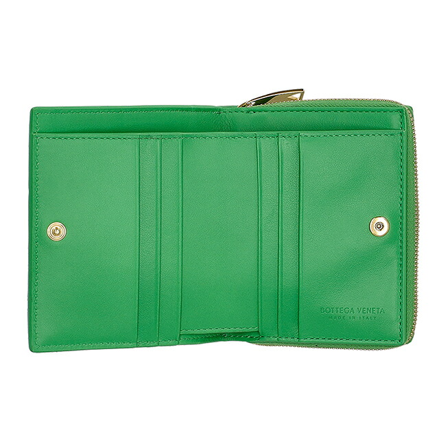 ボッテガ・ヴェネタ 二つ折り財布 二折財布 レディース ブランド BOTTEGA VENETA Italy 750253-V3UO1 3722 グリーン